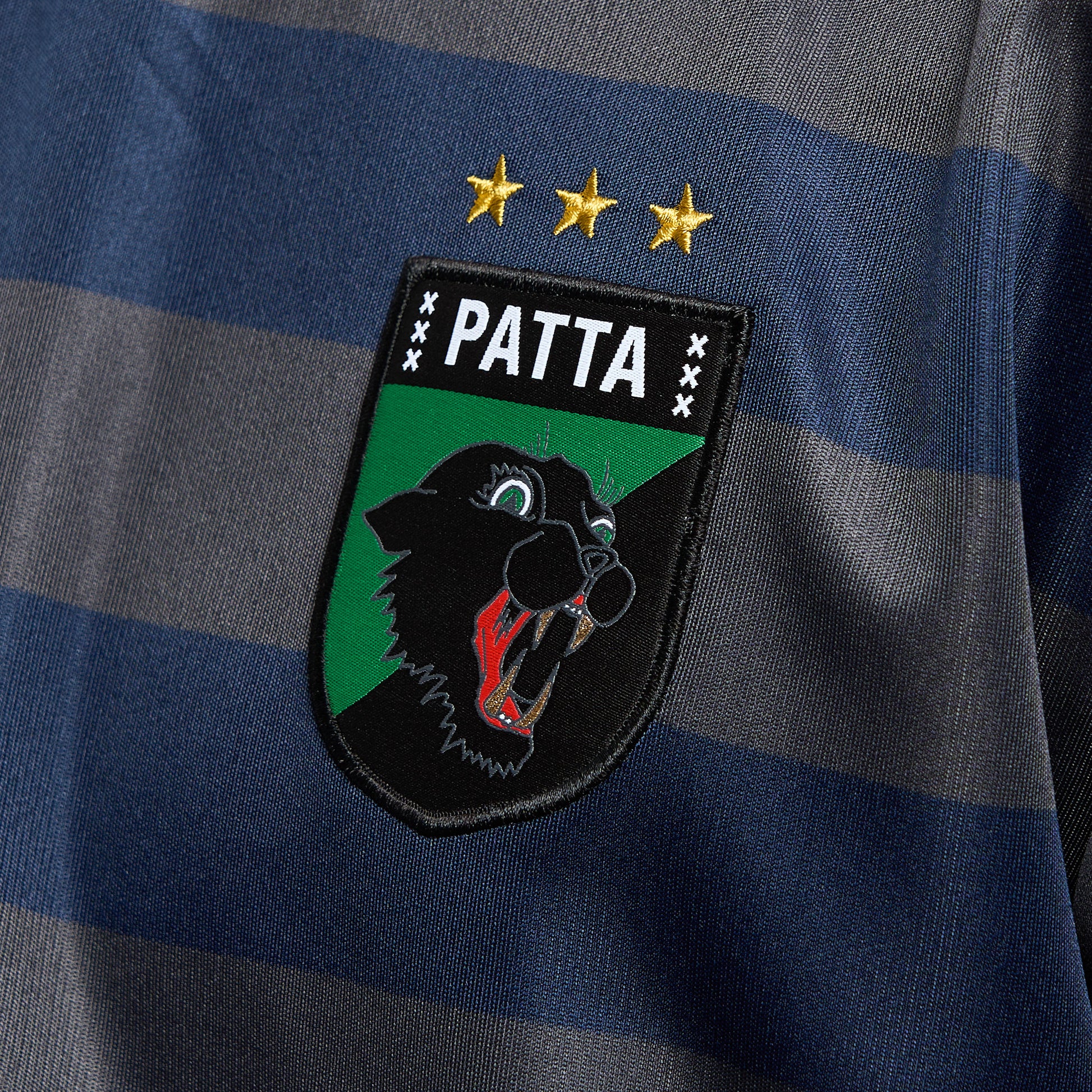 Patta - Striped Longsleeve Football Jersey (Forged Iron)