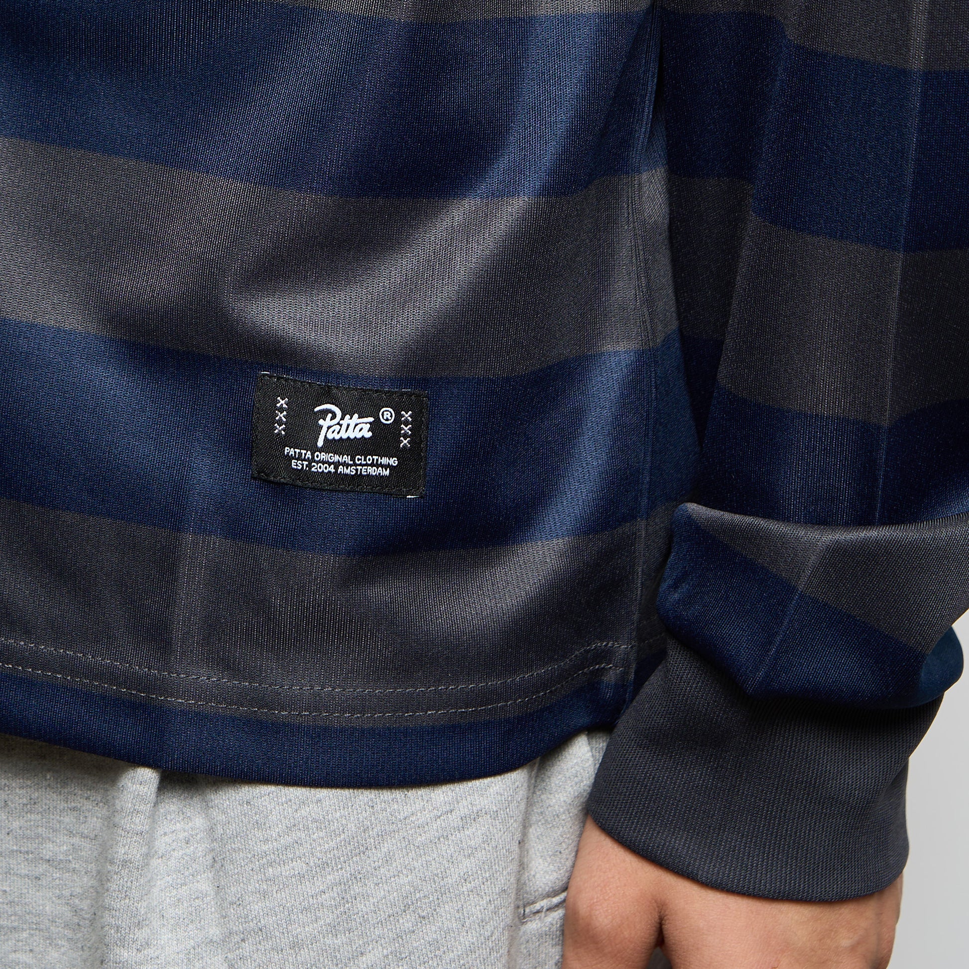 Patta - Striped Longsleeve Football Jersey (Forged Iron)