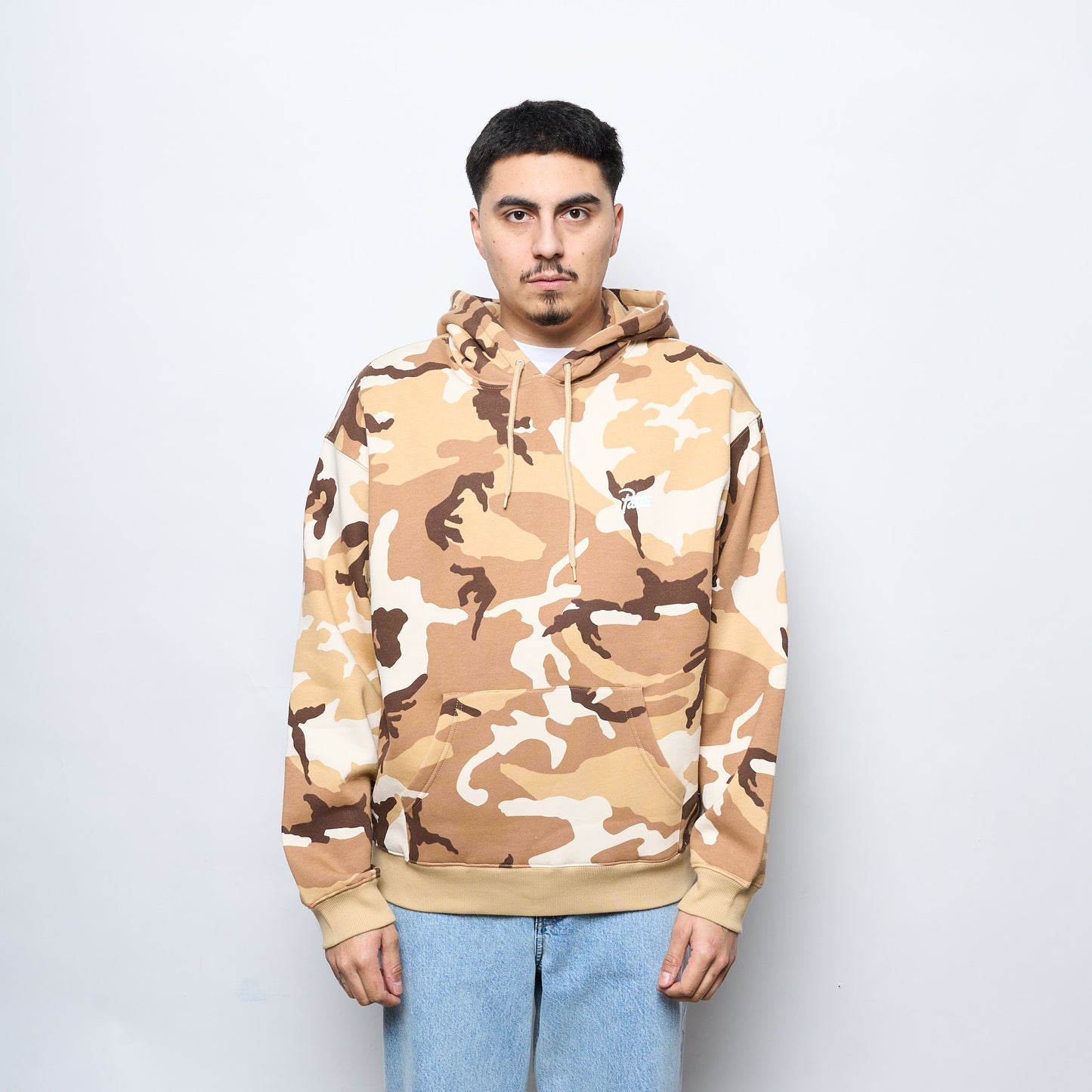 Patta Bark Woodland Camo Boxy Hooded Sweater (Sand Dollar)