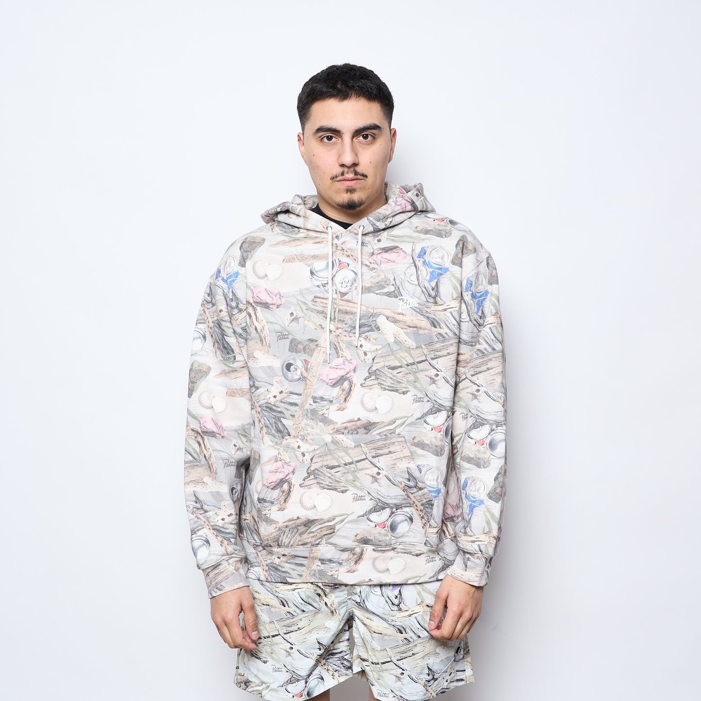 Patta - Beach Print Boxy Hooded Sweater (Multi)