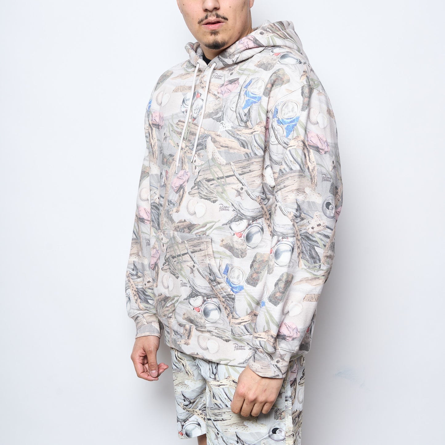 Patta Beach Print Boxy Hooded Sweater (Multi)