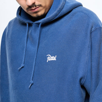 Patta Classic Acid Washed Hooded Sweater (Estate Blue)