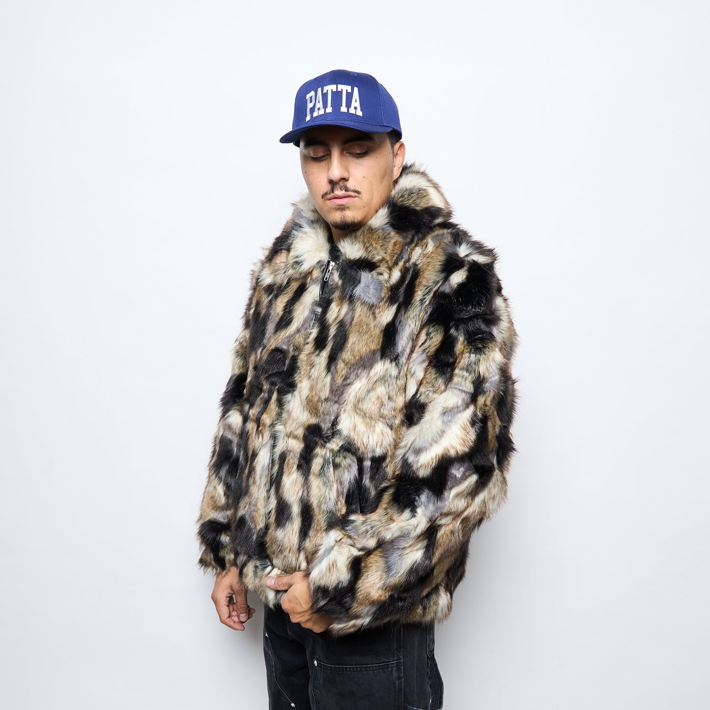 Patta Faux Fur Patchwork Jacket (Multi)