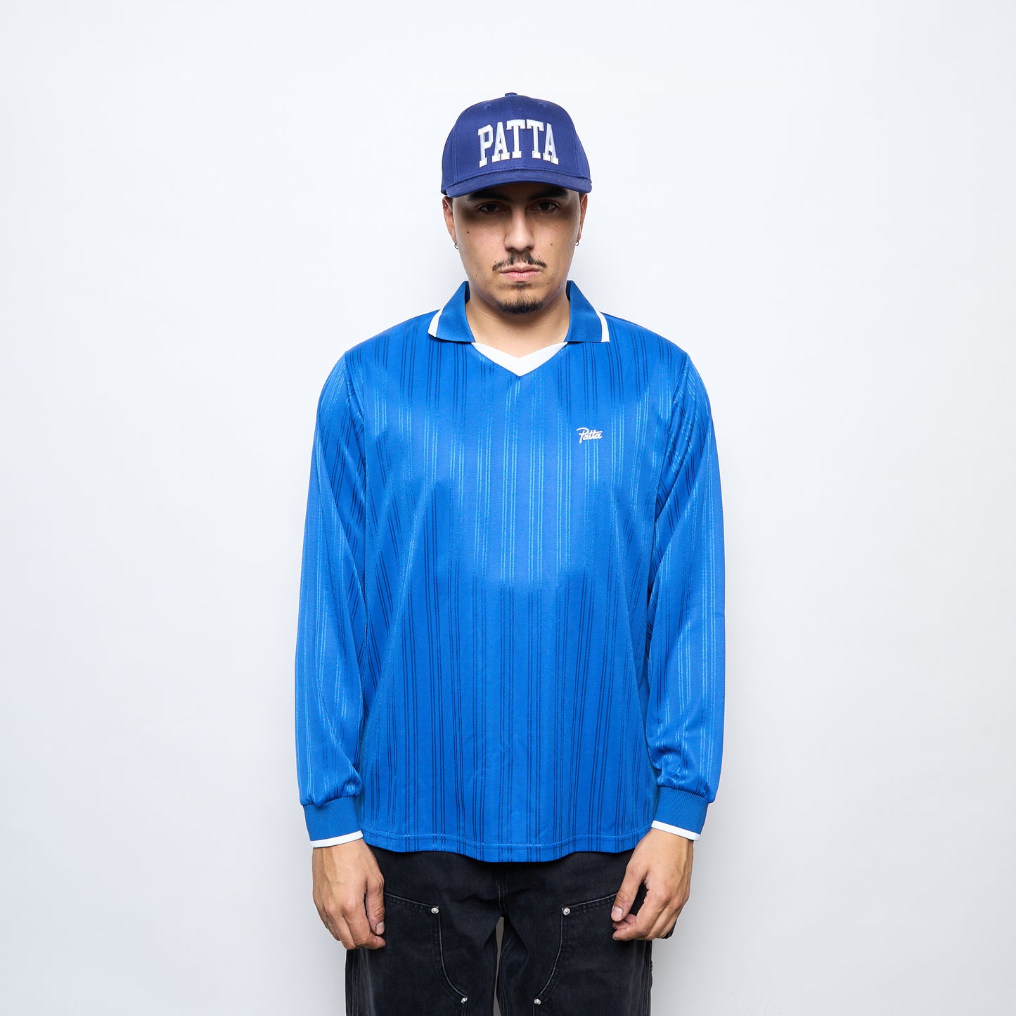 Patta Jacquard Striped Long Sleeve Jersey (Monaco Blue)