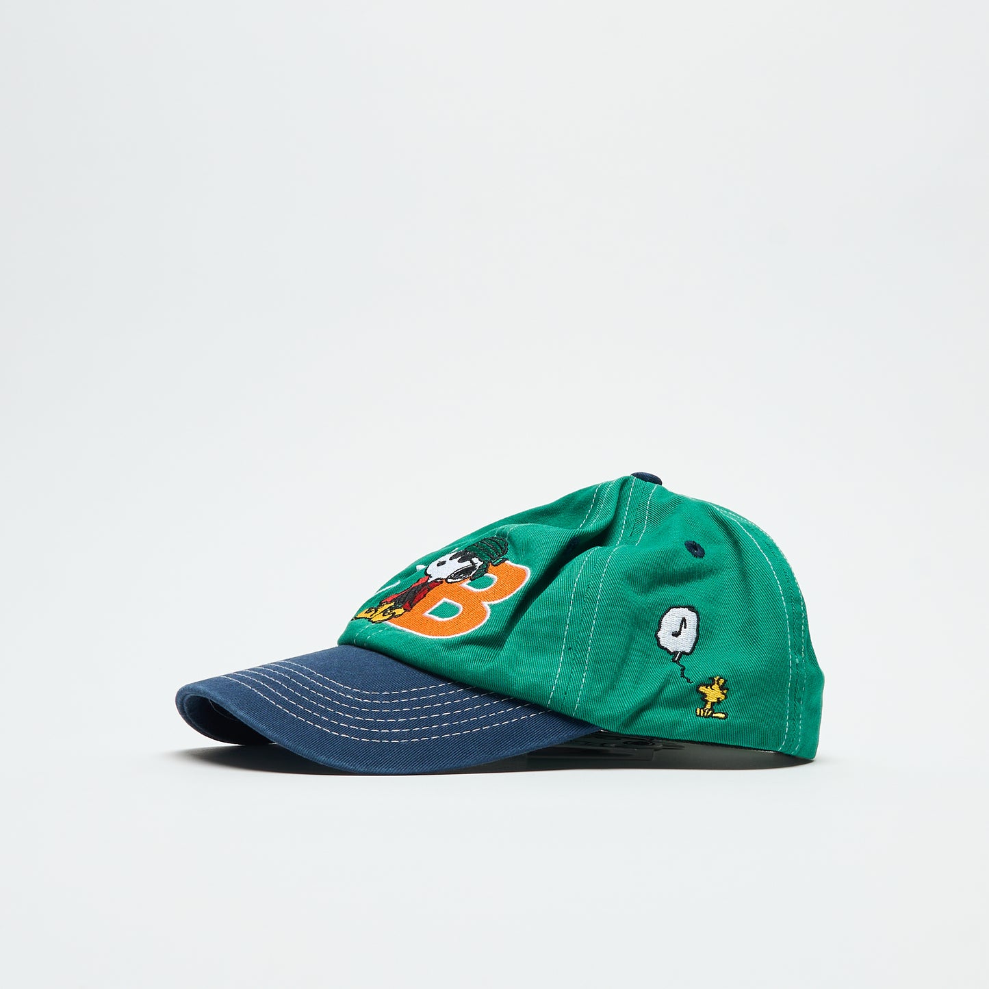 Peanuts x Butter Goods - Music Snapback Cap (Washed Kelly Green/Navy)