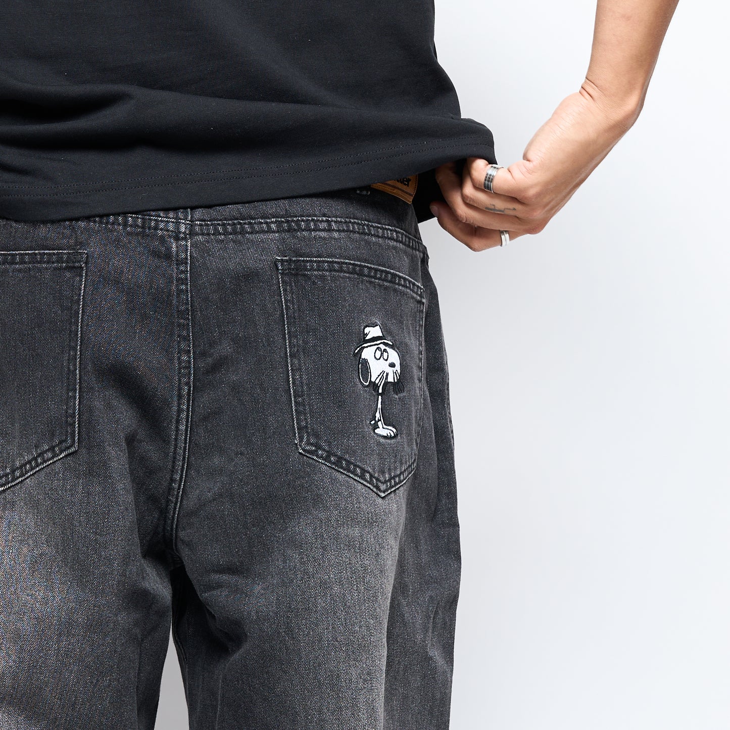 Peanuts x Butter Goods - Spike Denim Jeans (Faded Black)
