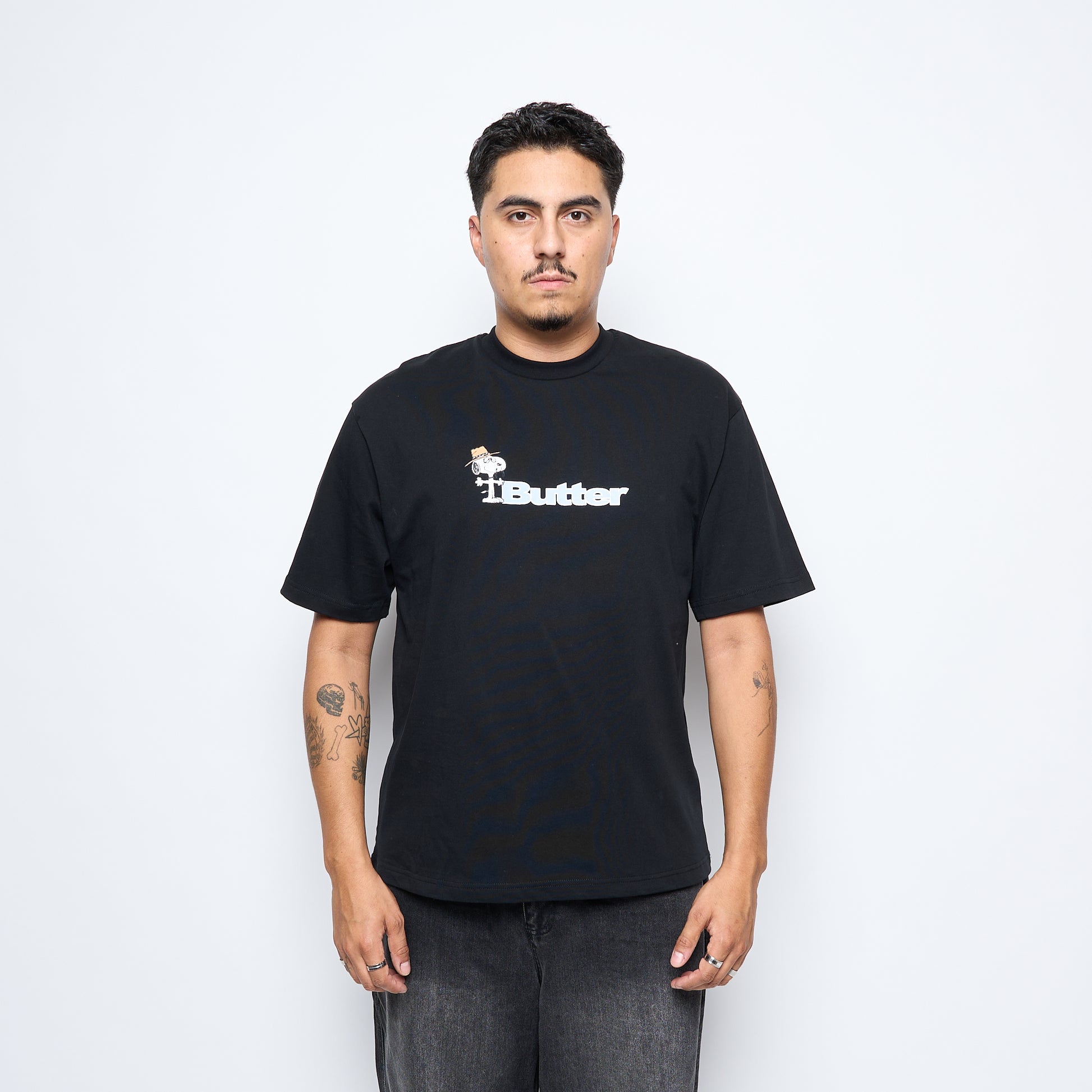 Peanuts x Butter Goods - Spike Logo Tee (Black)