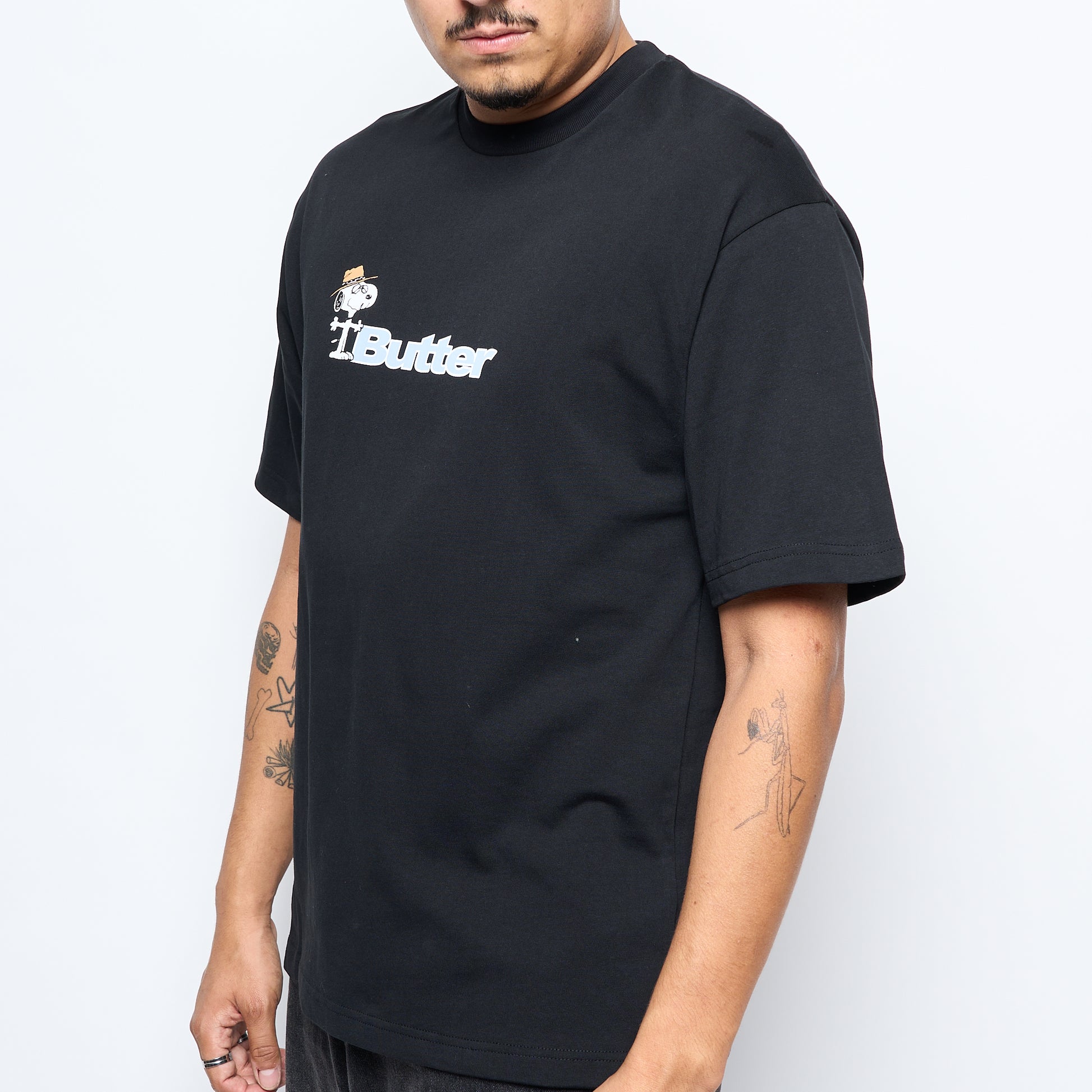 Peanuts x Butter Goods - Spike Logo Tee (Black)