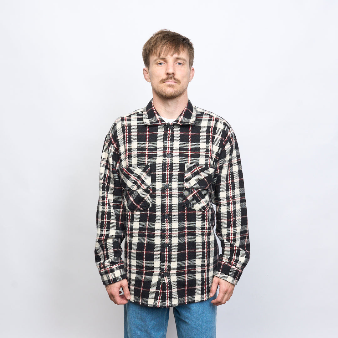 Polar Skate Co - Big Boy Overshirt Flannel (Black/Cloud White/Red)