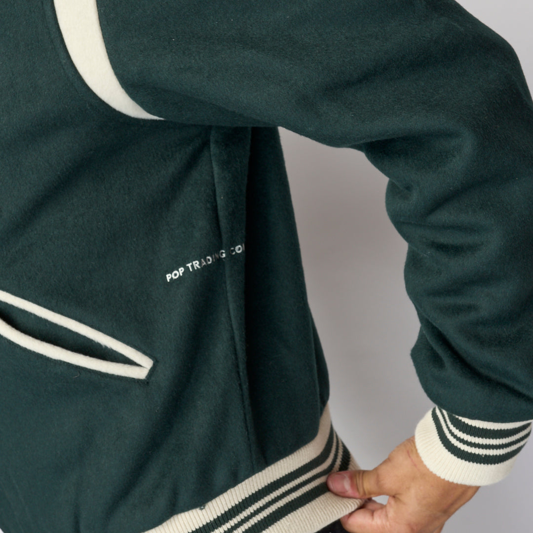 Pop Trading Company - Parra Varsity Jacket (Pine Green)