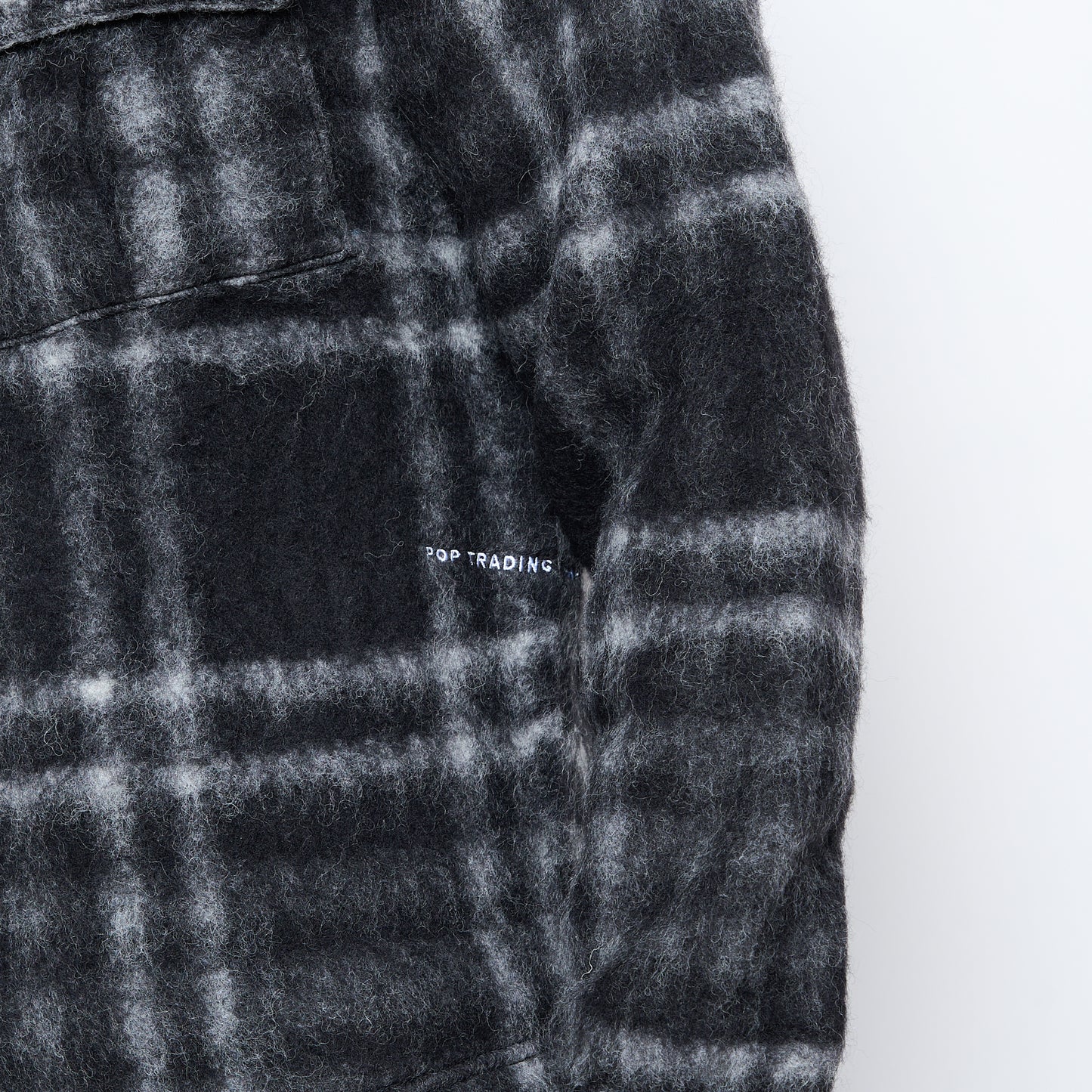 Pop Trading Co - Checked Wool Shirt Jacket (Black/Charcoal)