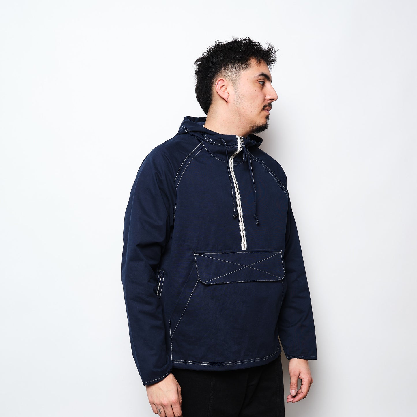 Pop Trading Co - DRS Hooded Halfzip Jacket (Navy)