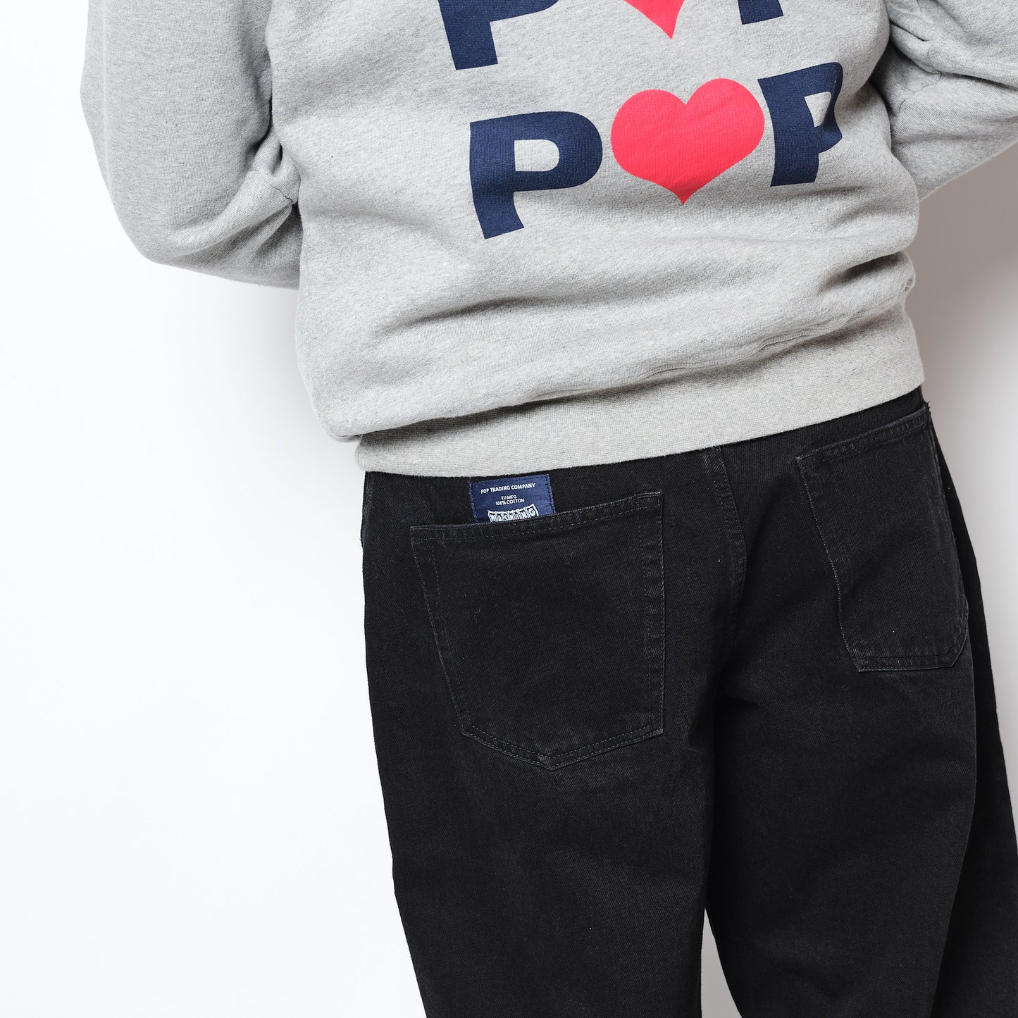 Pop Trading Co - Drs Denim Seam Pants (Washed Black Denim)