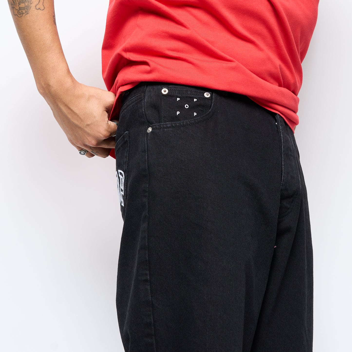 Pop Trading Company - DRS Denim Arch Pants (Rinsed Black)