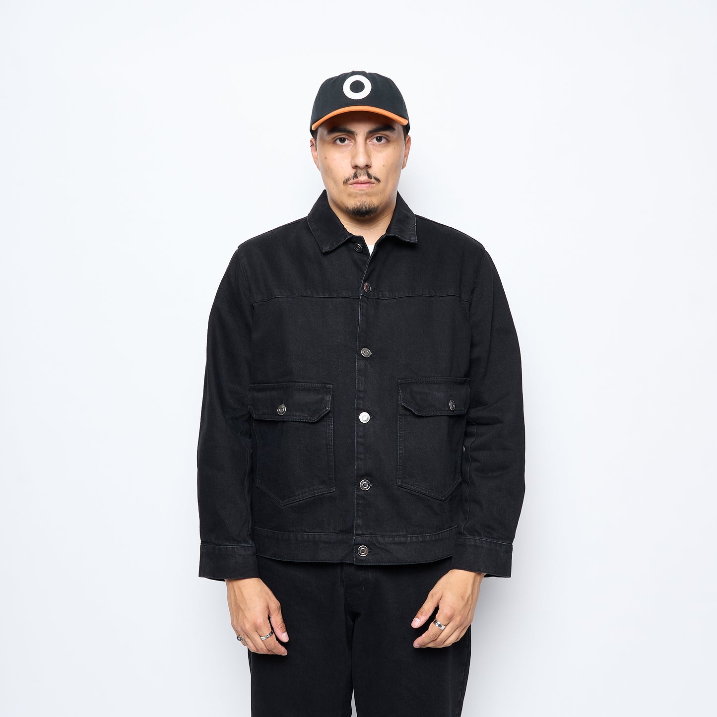 Pop Trading Company - Full Button Denim Jacket (Black)