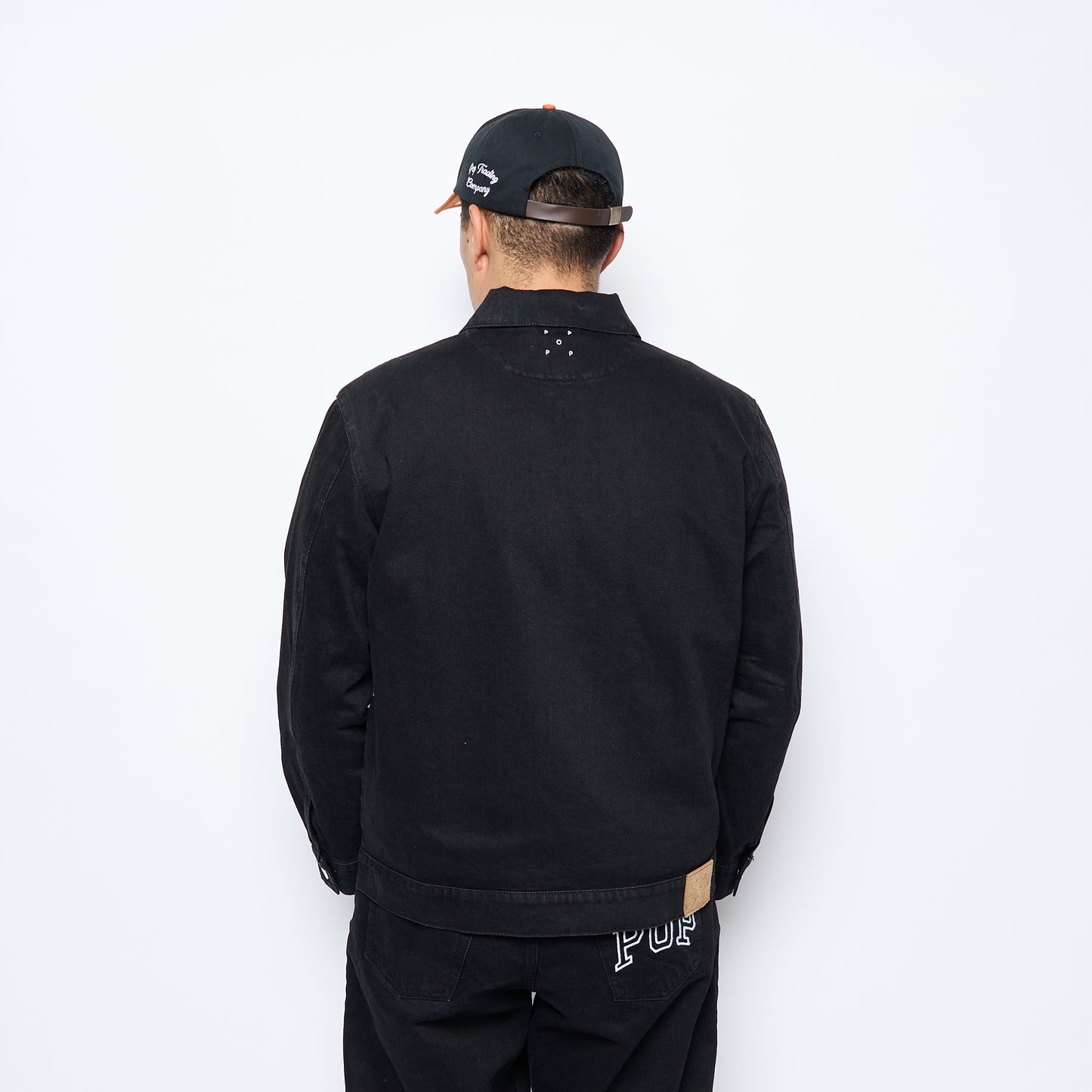 Pop Trading Company - Full Button Denim Jacket (Black)