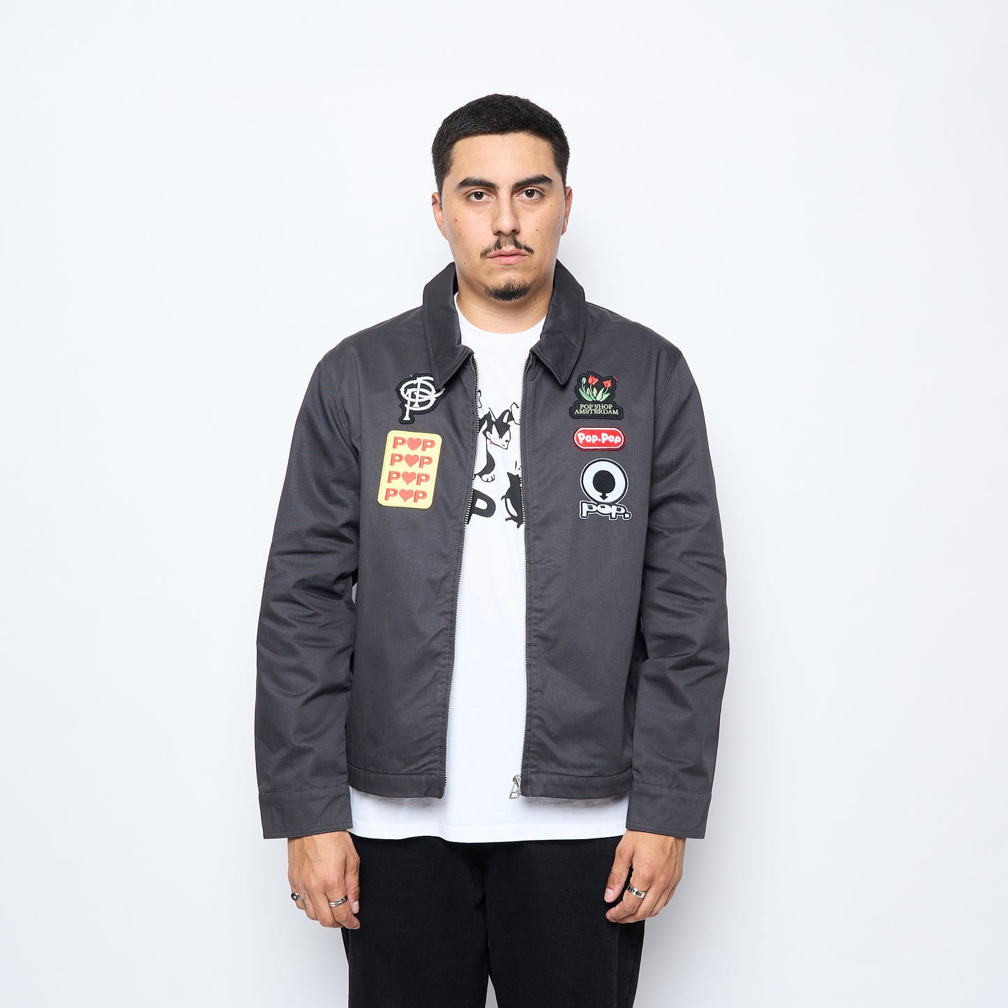 Pop Trading Company - Full Zip Worker Jacket (Anthracite)