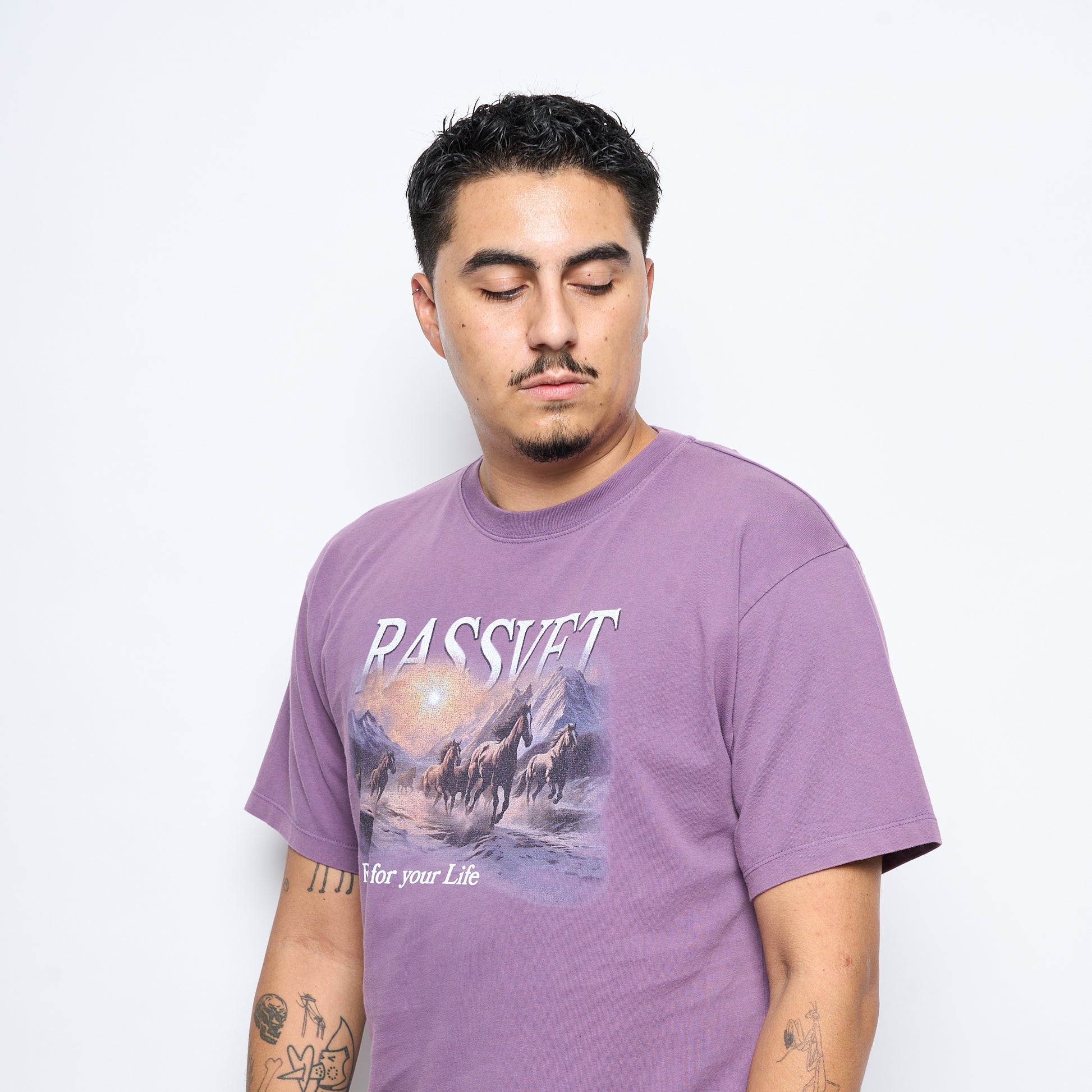 Rassvet - Horses Tee-Shirt Knit (Purple)