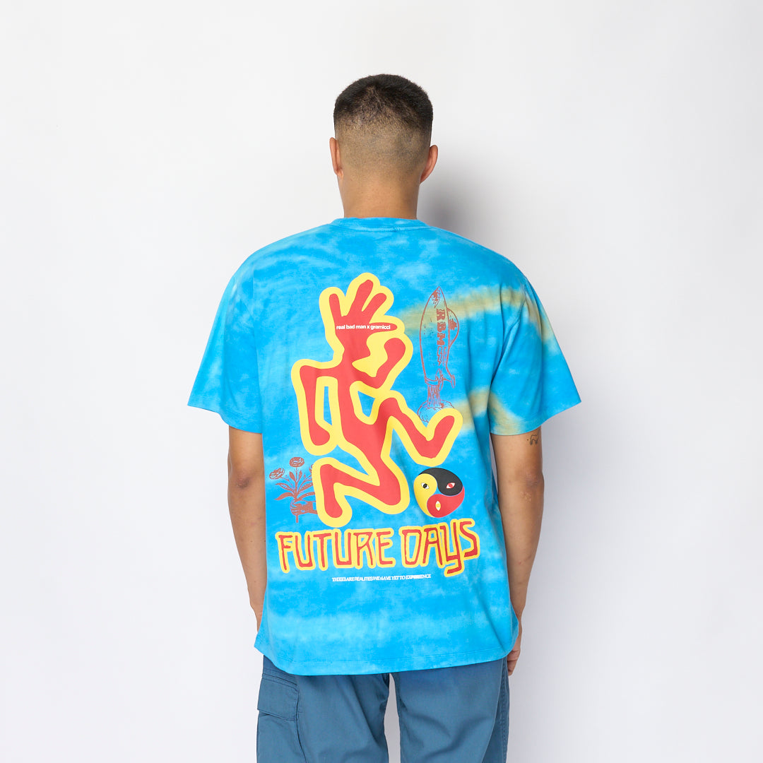 Real Bad Man - Gramicci x RBM Future Days SS Tee (Blue Tie Dye)