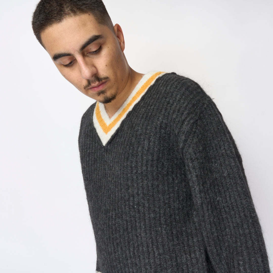 Stussy - Mohair Tennis Sweater (Charcoal)