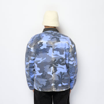Stüssy - Spray Dyed Canvas Shop Jacket (Blue Camo)