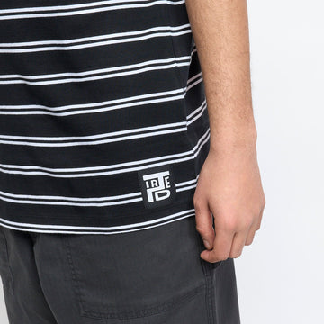 Tired Skateboards - Stamp Stripe Pocket Organic Tee (Black)