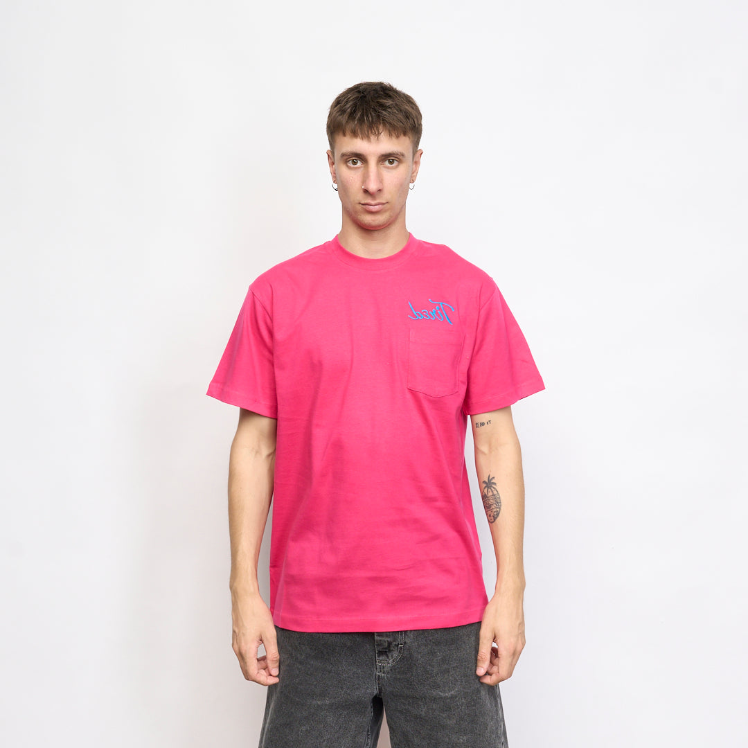 Tired Skateboards - Workstation Pocket SS Tee (Hot Pink)