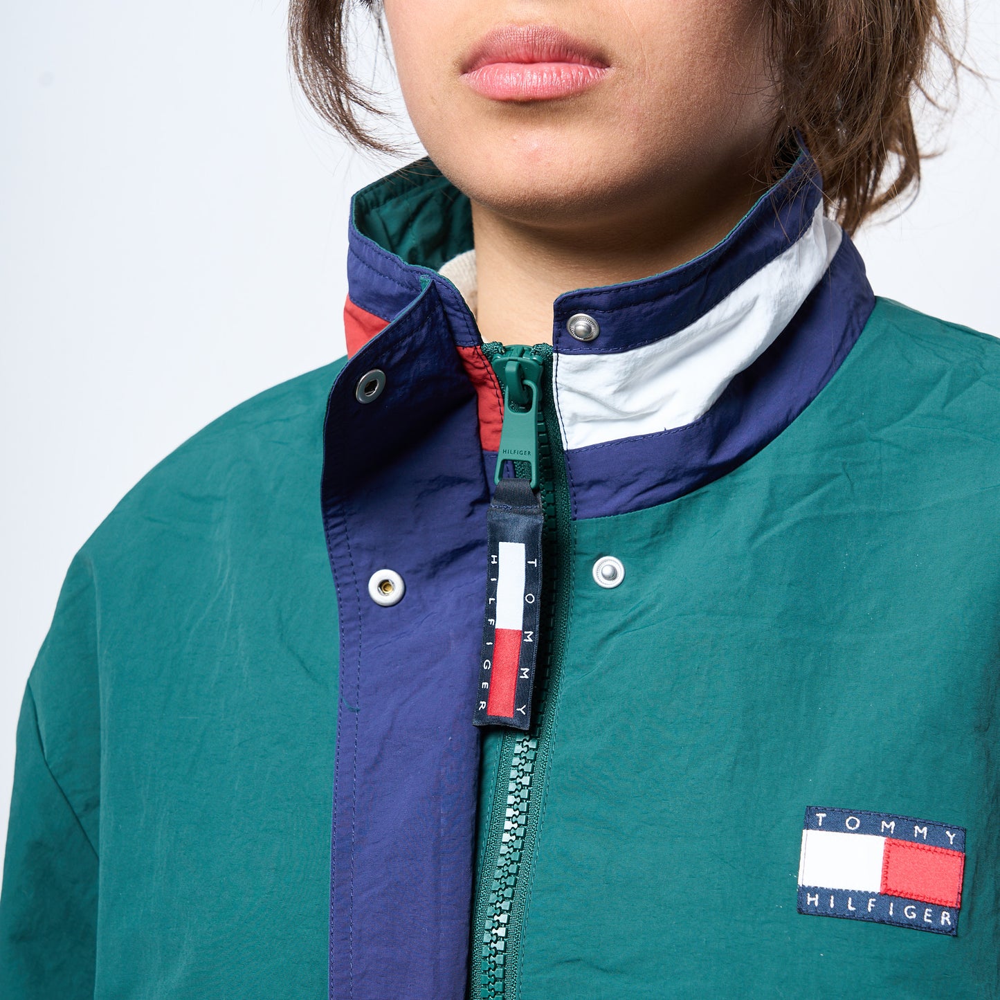 Tommy Hilfiger Sailing Signature Cropped Regatta Jacket (Ornamental Green)