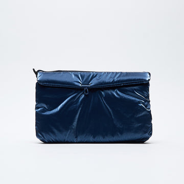 Topologie - Wares Bags Flat Sacoche Small Marine Blue Metallic Puffer