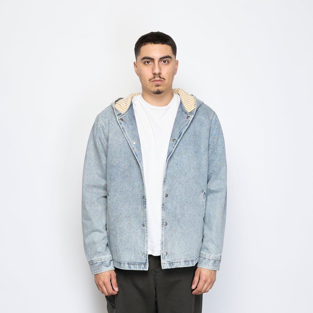 Town & Country T&C - Denim Hooded Coach Jacket (Blue Used Wash)