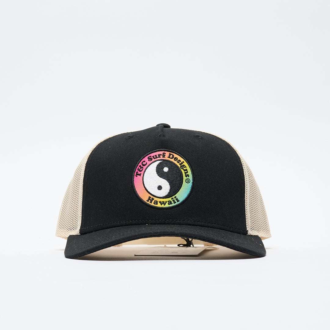 Town & Country T&C - YY Trucker Cap (Black Off White Gradient logo)