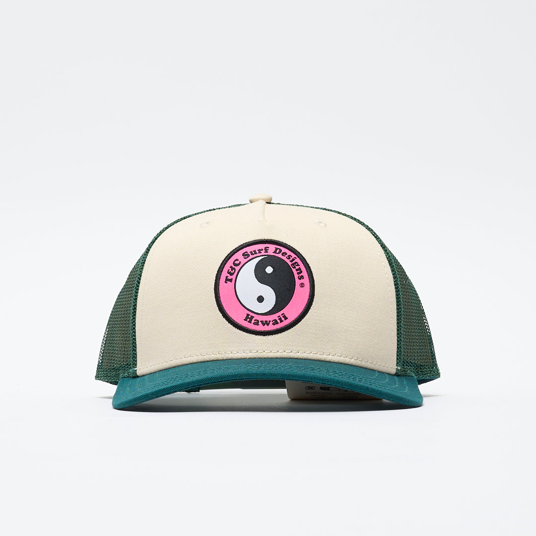 Town & Country T&C - YY Trucker Cap (Graen Sea /Off White Pink logo)