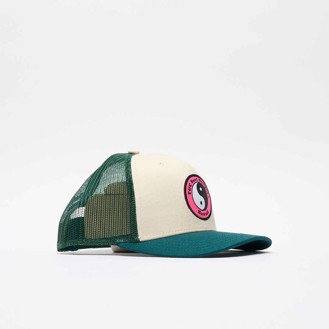 Town & Country T&C -  YY Trucker Cap (Graen Sea /Off White Pink logo)