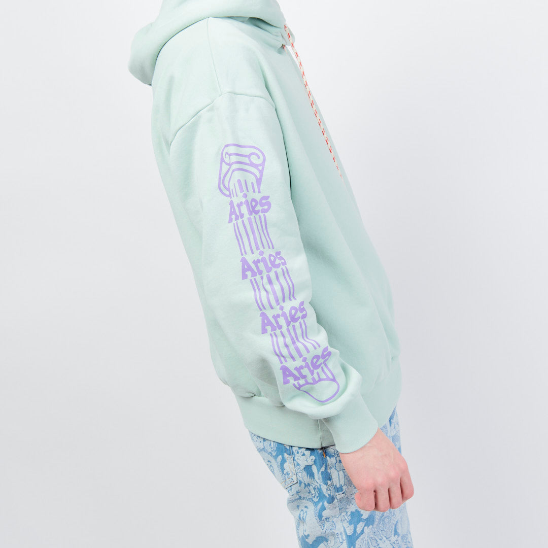 Aries Arise Column Hoodie - Pale Mint