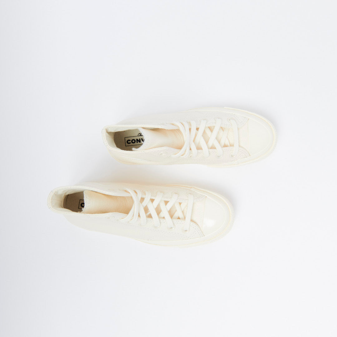 Converse - Chuck 70 Hi Premium Leather (Egret/Egret/Egret)