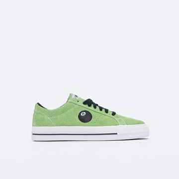 Converse x Stussy - One Star Pro OX "8-Ball" (Green Flash / White / Black)