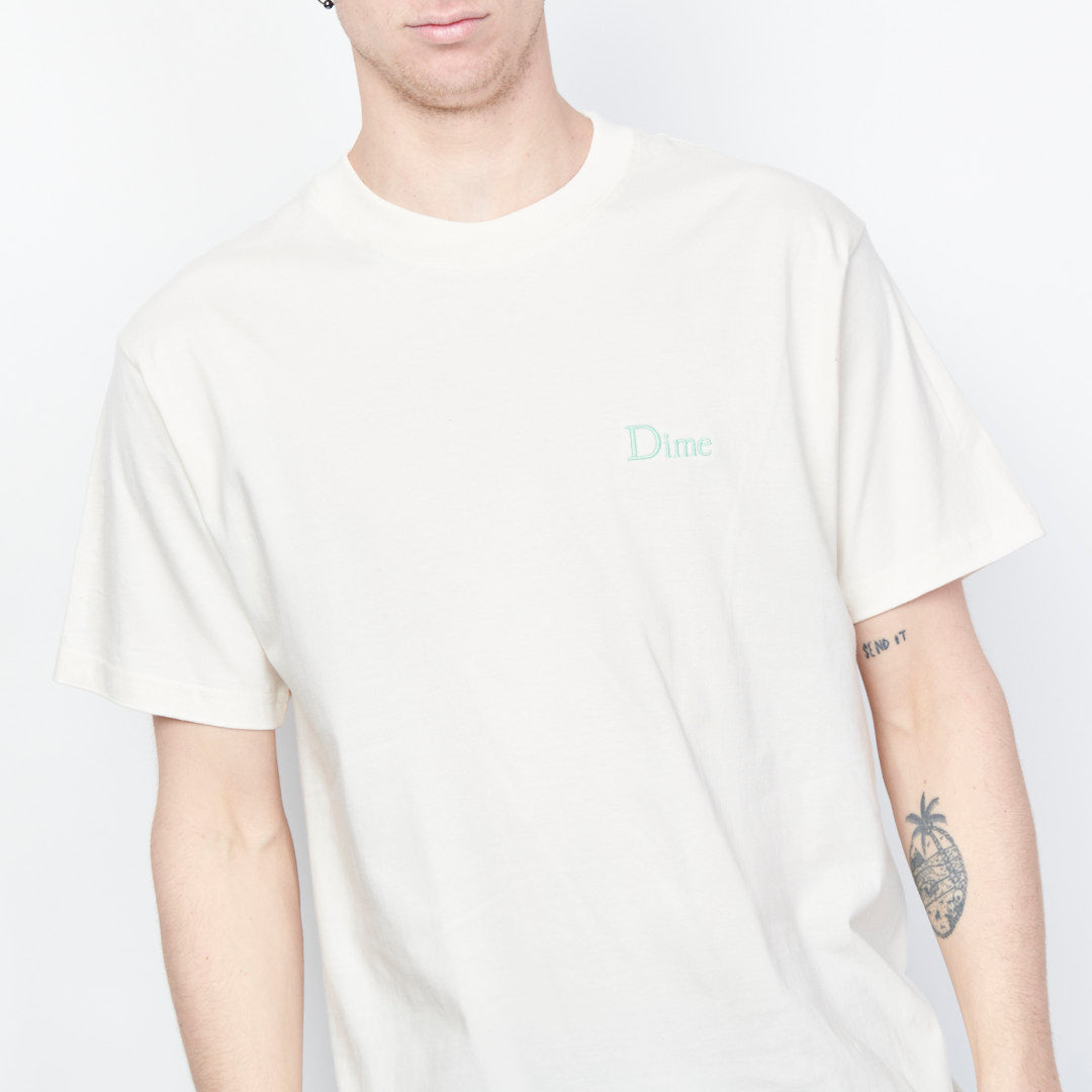 Dime MTL - Classic Small Logo T-Shirt (Rice)