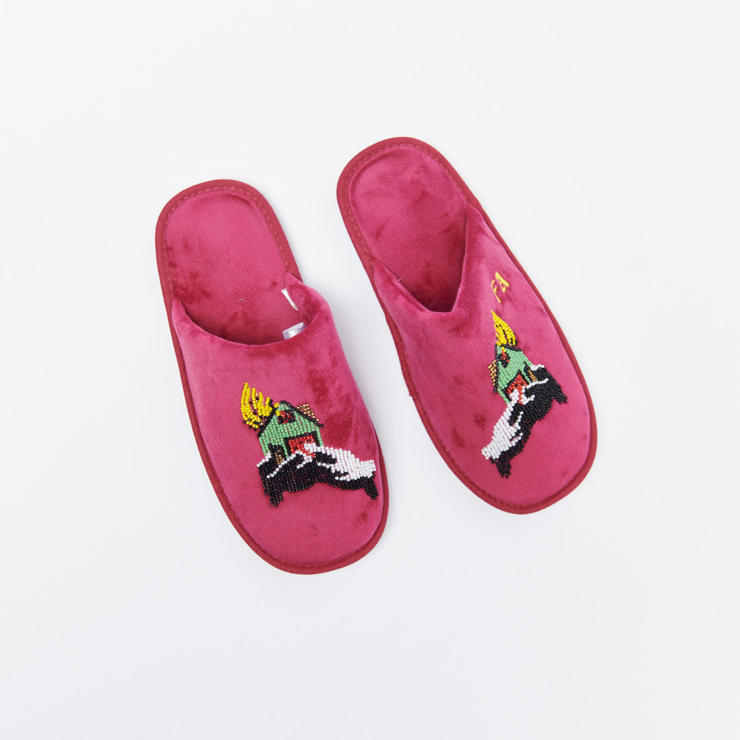 Fucking Awesome - House Slippers (Maroon)