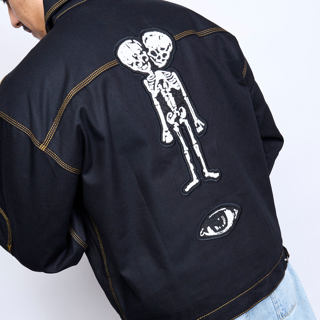 Fucking Awesome - Twin Skull Trucker Jacket (Black)