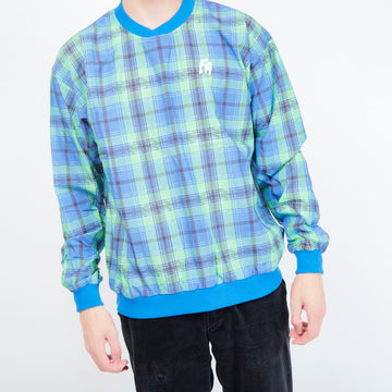 Fucking Awesome - Windshirt In Flannel Print (Blue)