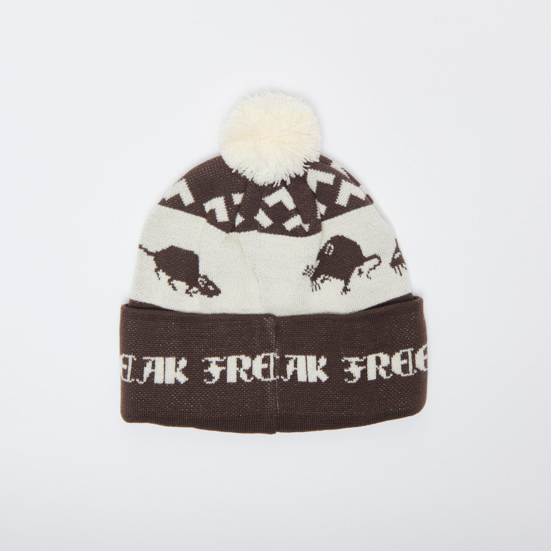 Last Resort AB - Rat Race Pom-Pom Fold Beanie (Choc Brown)