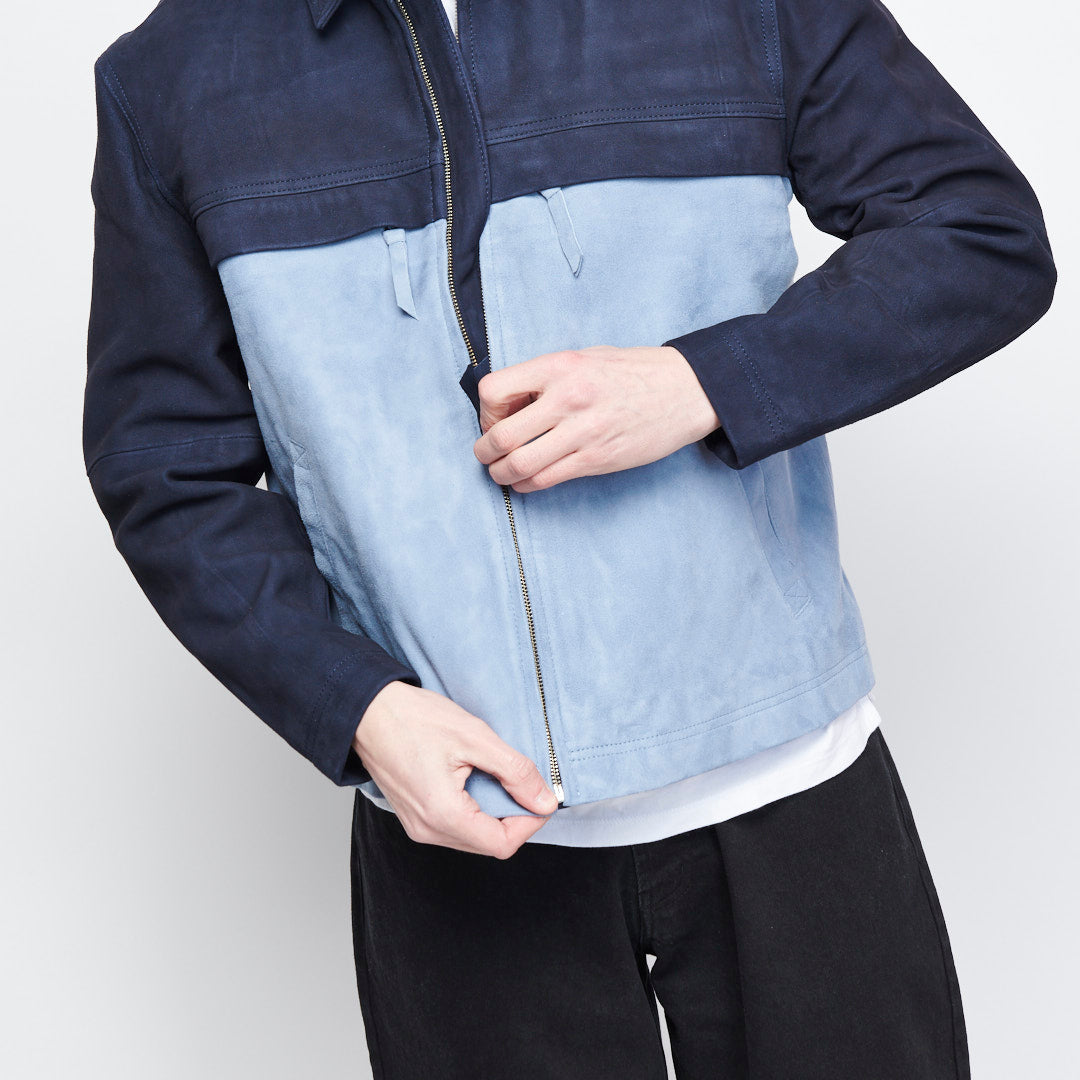 Pop Trading Company - Suede Jacket (Navy/Blue Shadow)