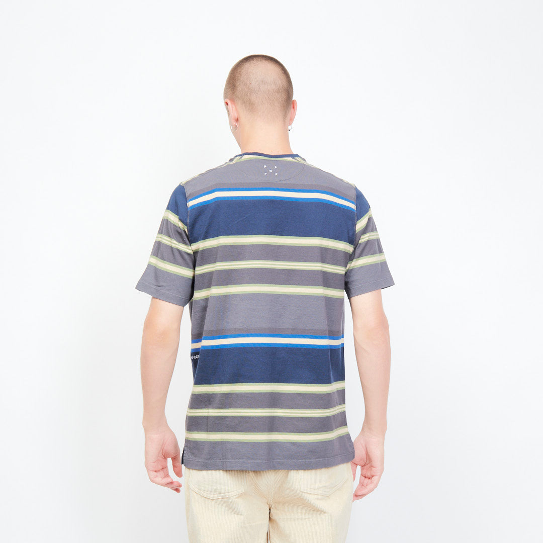 Pop Trading Company - stripe Pocket t-shirt (Navy)