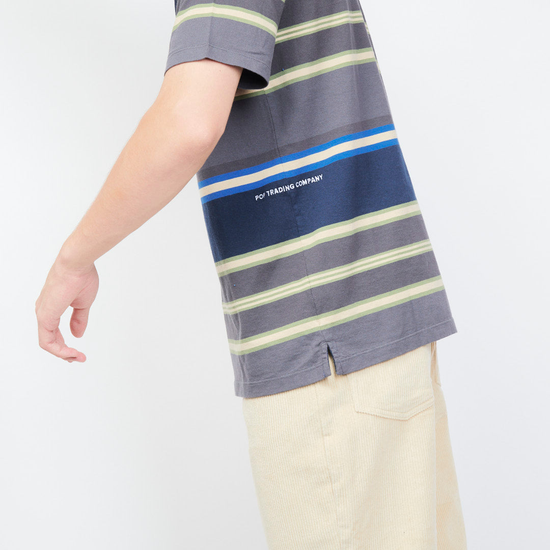 Pop Trading Company - stripe Pocket t-shirt (Navy)