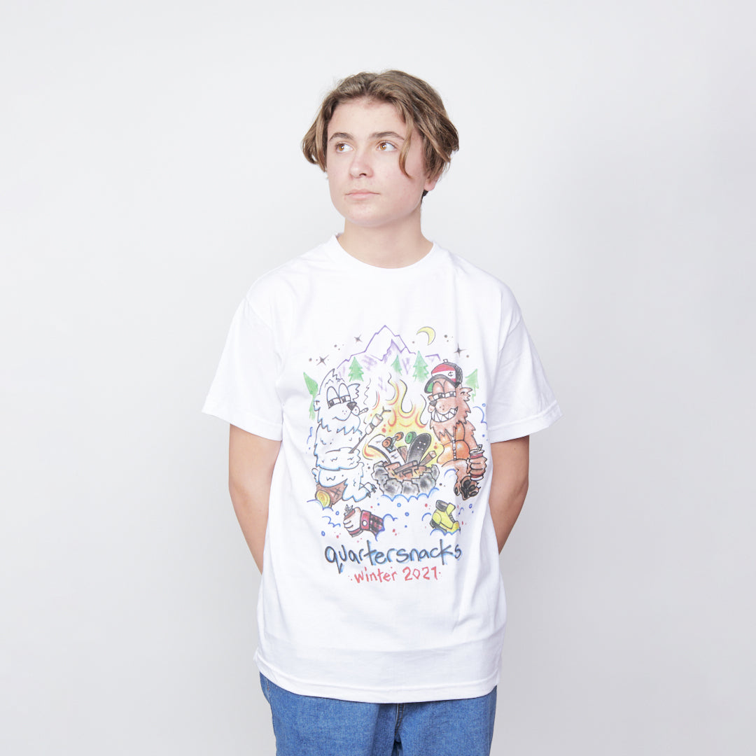 Quartersnacks Winter 2021 Airbrush Short Sleeve Tee - White