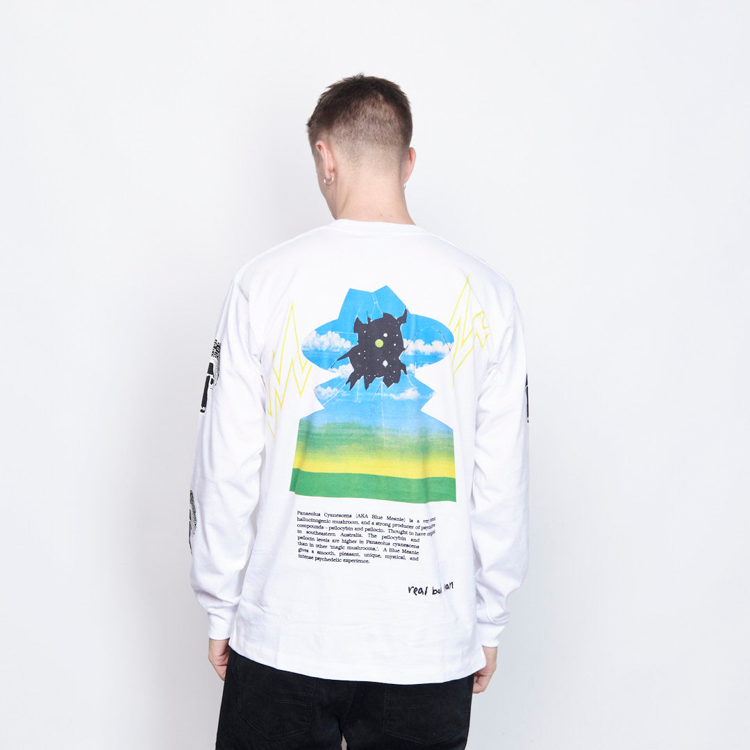 Real Bad Man - Blue Meanie Ls Tee (White)