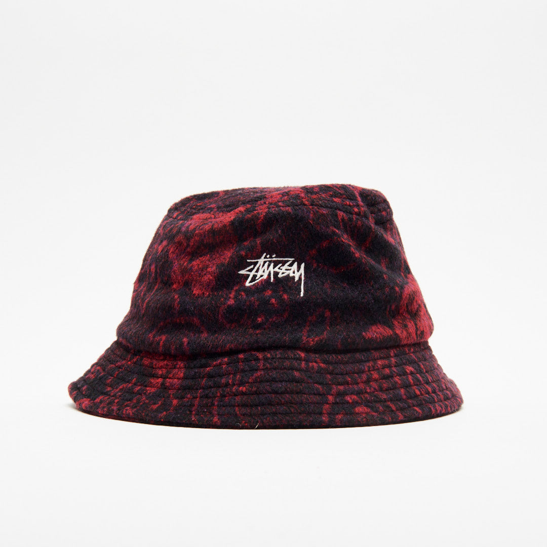 Bob Stüssy Psychedelic Deep Bucket Hat (Red) - Main Image