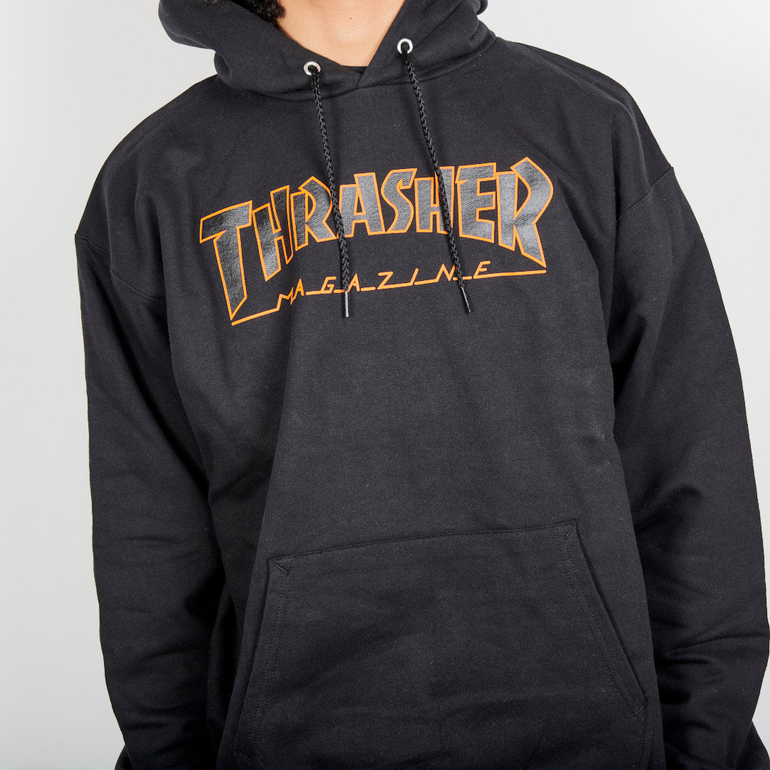 Thrasher Sweat Oultined Hood - Black/Orange