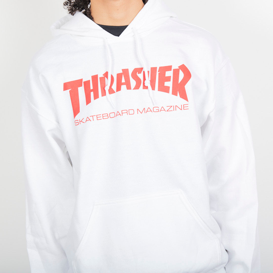 Thrasher Sweat Skate Mag Hood - White/Red