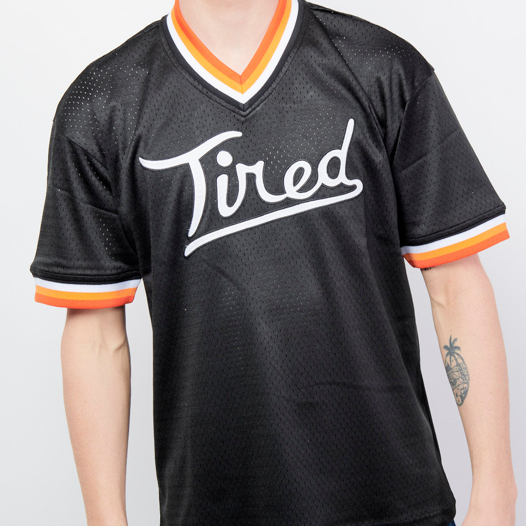 Tired Skateboards - Rounders Mesh Baseball Jersey (Black)